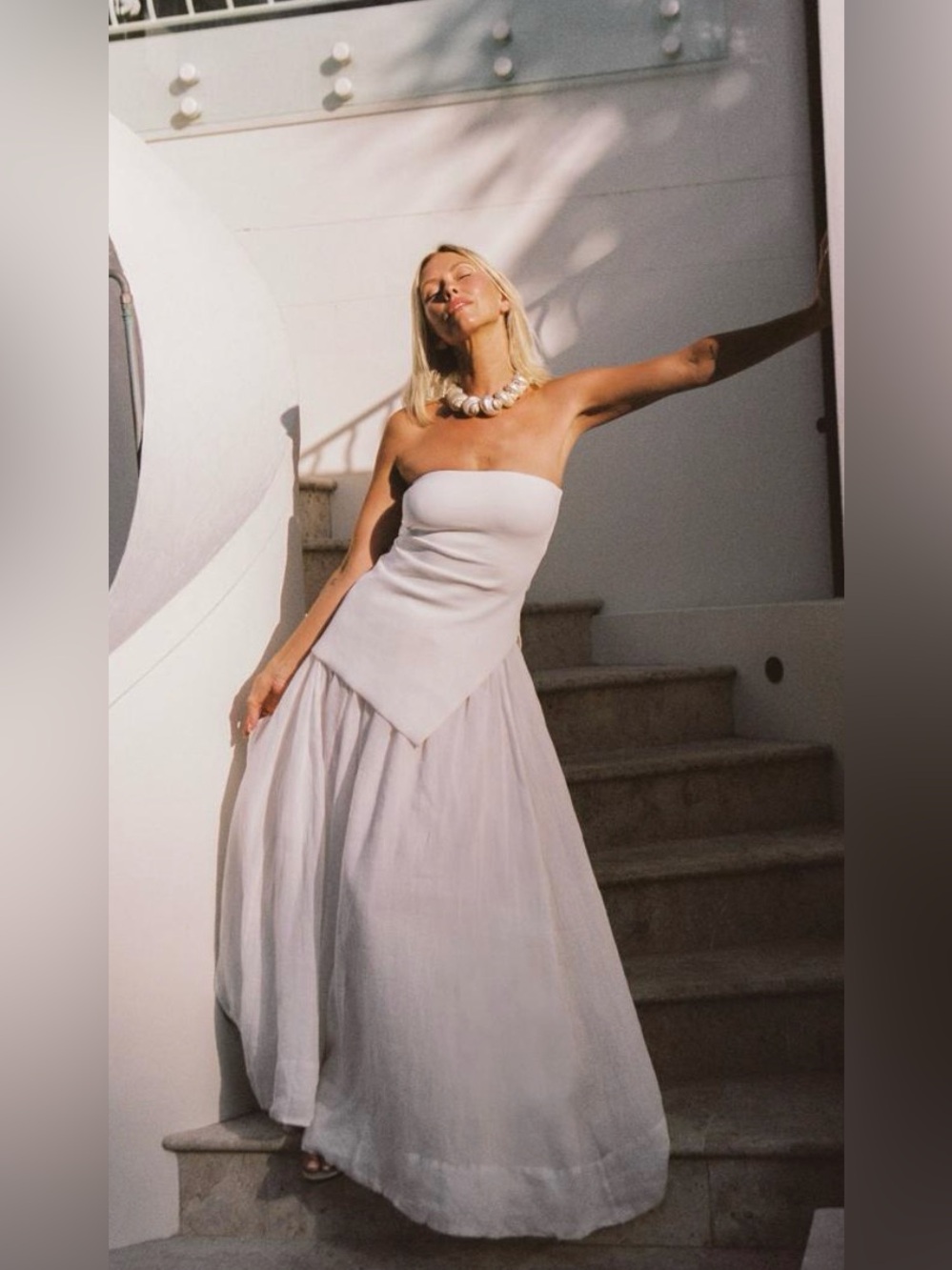 DISSH Layne White Ramie Maxi Skirt - Picture 6 of 15